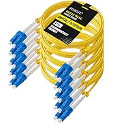 Foboiu 5 Pack OS2 LC to LC Single Mode Fiber Patch Cable 2m/6ft, Duplex OS2 SM Fiber Optic Cable ...