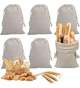 6 X Bread Bags for Homemade Bread, Reusable Linen Cloth Saver Bag For Sourdough &amp; Homemade Bread ...
