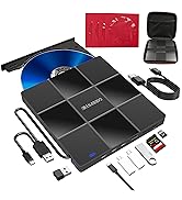 Cd Drive For Laptop, External Cd Dvd Drive For Laptop, USB 3.0/Type-C &amp; USB 2.0 Compatible, Plug ...