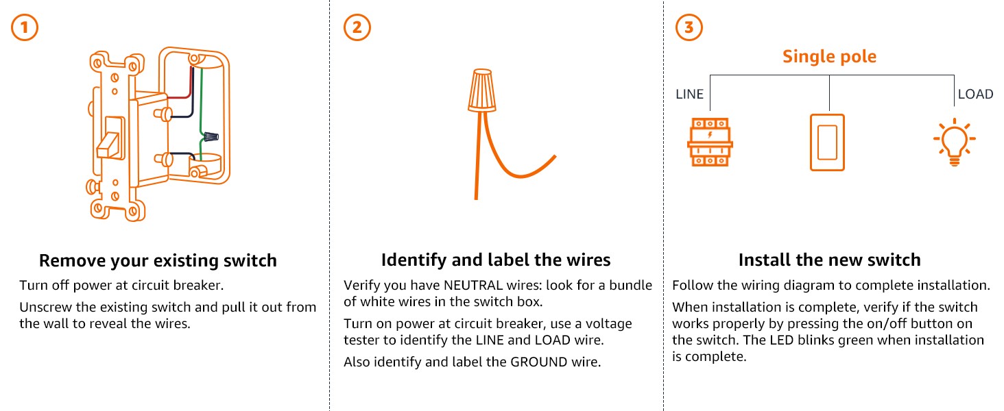 single pole switch installation