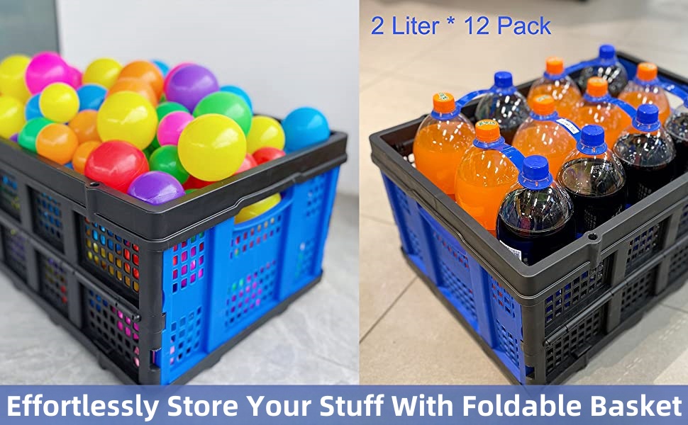 effortlessly store your stuff with foldable basket