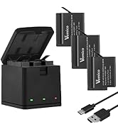 Vemico Battery Charger for GoPro Hero 7/6/5/2018 Black 3-Pack 1500mAh Replacement Batteries and T...