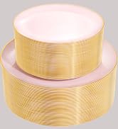 pink plastic plates