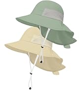 2-Pack Toddler Baby Sun Hat Kids Summer UPF 50+ for Boys Girls Adjustable Beach Hats with Bucket ...
