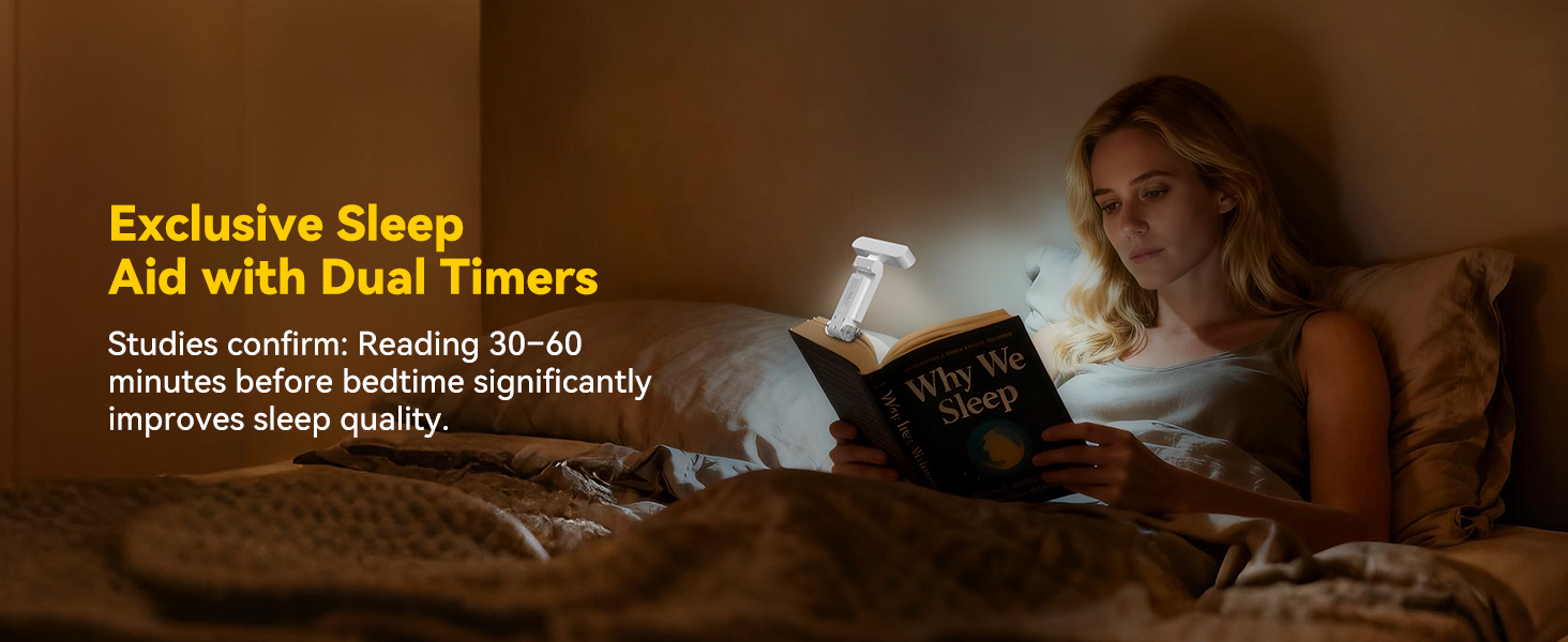 Bed reading light with dual timers, offering an exclusive sleep-aid experience for night reading