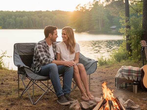 Double camping chair folding camping chair loveseat camping chair camping loveseat