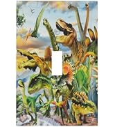 PPZCXWP Jurassic Dinosaur Light Switch Covers 1 Toggle Tropical Rain Forest Single Toggle Wall Pl...