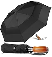 Lejorain Large Folding Golf Umbrella - Compact Mens Umbrellas Travel Rain and Windproof 54inch Co...