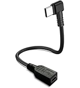 QaMcbulc Mini USB Female to USB Type C Male Cable,90 Degree USB-C Male to Mini USB Female Adapter...
