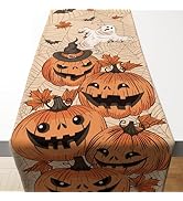OHOME Halloween Decorations - Waterproof Table Runner for Indoor Outdoor | Halloween Pumpkins Lea...
