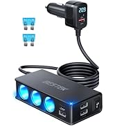 BESTEK Cigarette Lighter Splitter Adapter: 9 in 1 Car Charger 148W 3-Socket PD 30W and QC3.0 18W ...