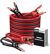NOONE Jumper Cables for Car Battery - 4 Gauge 20 FT 600Amp Heavy Duty Automotive Booster Jumper C...