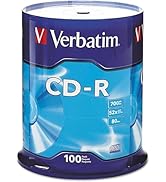 Verbatim CD-R Blank Discs 700MB 80 Minutes 52X Recordable Disc for Data and Music - 100pk Spindle