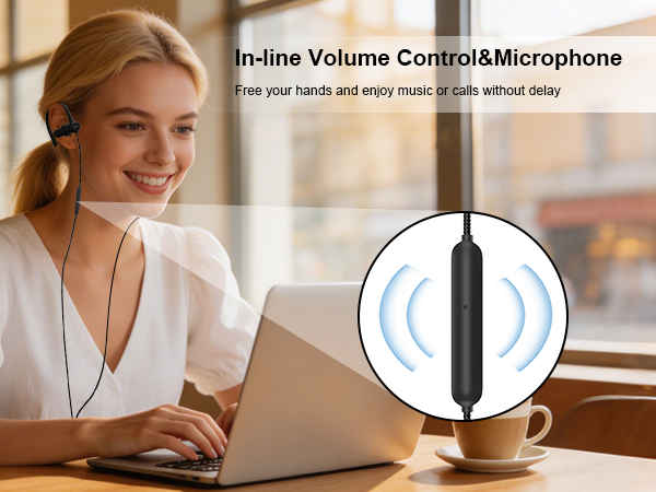 over the ear wired earbuds with micophone earhooks for iphone ipod mp3 laptops pc