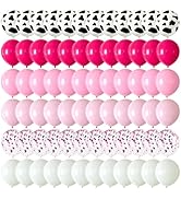 CVPARTYON Cow Print Balloons 12 Inch Pink White Hot Light Pink Latex Balloons for Cowgirl Birthda...