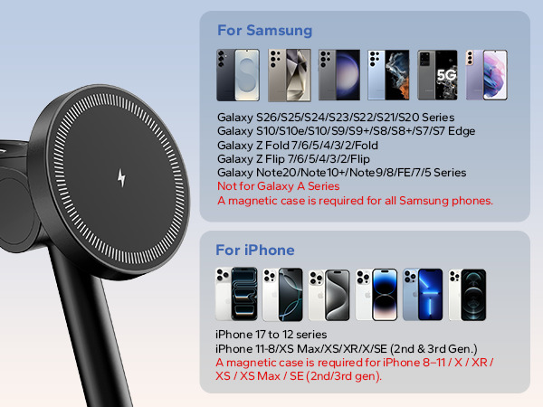 wireless phone charger for android magnetic 3 in 1