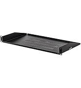 NavePoint Cantilever Server Shelf Vented Shelves Rack Mount 19 Inch 1U Black 10 Inches (250mm) deep