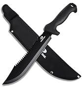Mossy Oak 16" Heavy Duty Machete with Saw and Sheath, Sharp Dual-Edge Blade, Ergonomic Non-Slip H...