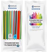 2.85mm PLA Filament Refills 20 Colors Pack for 3Doodler Create 3D Printing Pen, Each Strands 0.3m