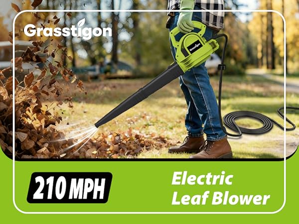 Grasstigon 210 MPH electric leaf blower
