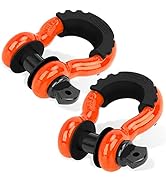 LIBERRWAY Shackles 3/4" (2 Pack) D Ring Shackle Rugged Off Road Shackles 28.5 Ton (57,000 lbs) Ma...