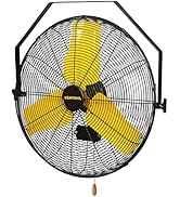 VENTISOL 24 Inch Ceiling Wall Mounted Fan, Versatility Mount Installation,3-Speed,6,937 CFM High ...