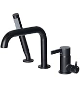 KAPHOME Roman Tub Faucet With Sprayer,Deck Mount Tub Faucet With Sprayer,High Flow 3-Holes Single...