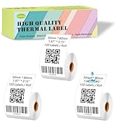 [120 Labels/Roll x 3] 50mm x 80mm Thermal Labels, 1.97'' x 3.15'' Label Maker Tape Refill, Weathe...