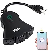 HBN Outdoor Smart Plug,Wi-Fi Heavy Duty Outlet with 3 Independent Outlets,Compatible with Alexa a...