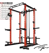RitFit Multi-function Squat Rack Power Cage PPC03 with Cable Crossover System, 1000LBS Capacity P...
