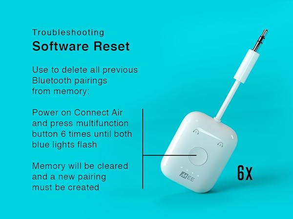 Connect Air Software Reset bluetooth transmitter, airfly, bluetooth adapter airplane