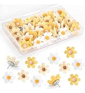 30 Pieces Flowers Push Pins (3 Styles of Flowers B, 36Pcs)