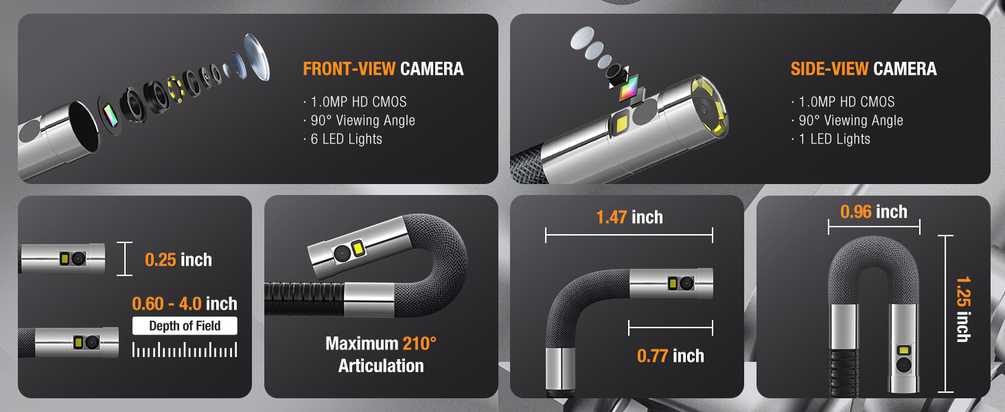 dual lens endoscope with light
