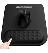 memzuoix Black Ergonomic Mouse Pad with Wrist Rest Support,Premium Memory Foam Cushioning for Pai...