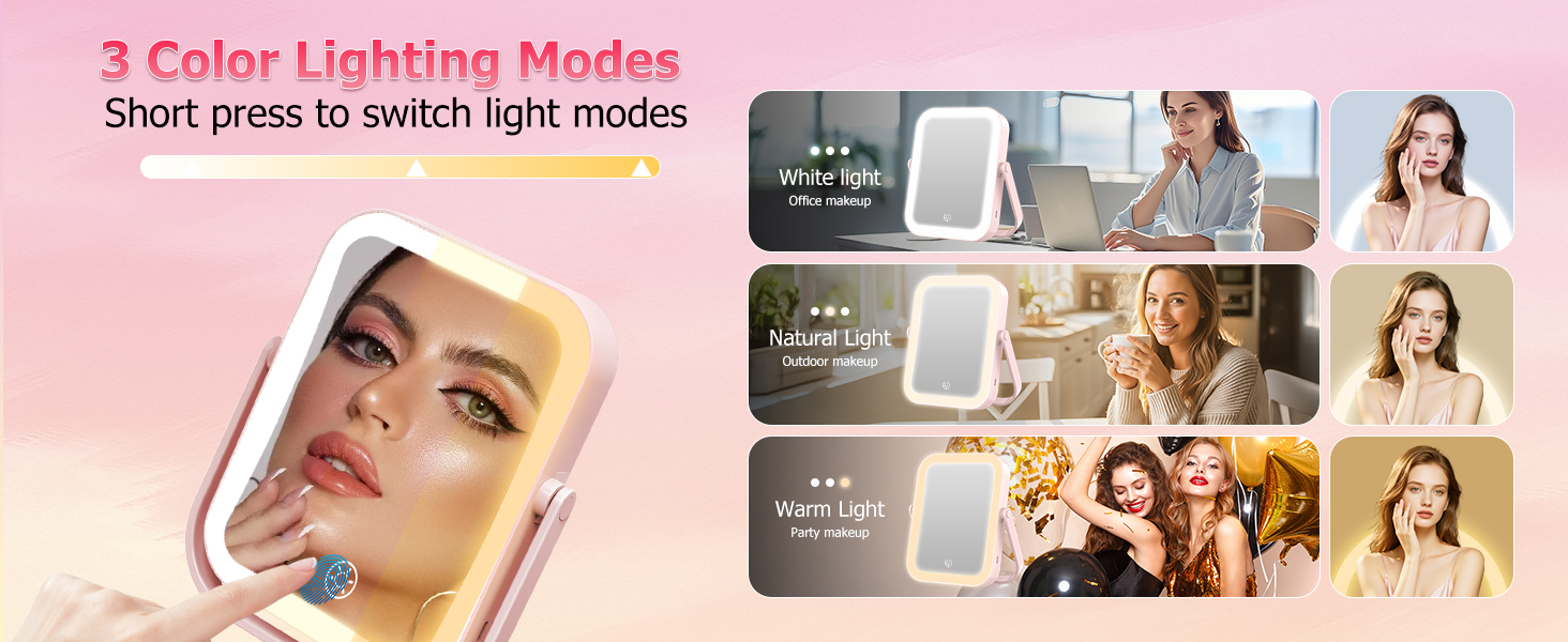 rechargeable makeup mirror for travel