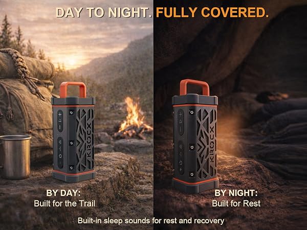 TRAVOR Portable outdoor speaker with dimensions and weight