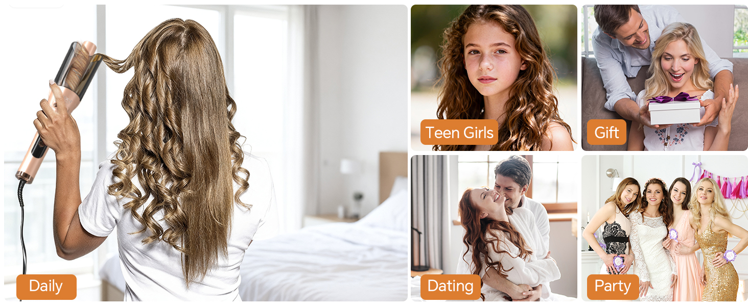 LANDOT Automatic Rotating Curling Iron: Easy-to-Use Self Spinning Ceramic Curling Wand 1-inch