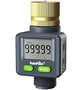 Rainpoint Water Flow Meter with Brass Inlet, 180°Screen-Flip Garden Hose Flow Meter, Measure up t...