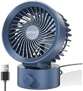 KinYiLO USB Desk Fan Small Quiet, Stepless Speed Flexible Adjust Mini Fans for Home Office Dorm D...