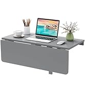 Giantex Wall Mounted Folding Table, 31.5" x 23.5" Wood Murphy Desk Drop-Leaf Table, Space Saving ...