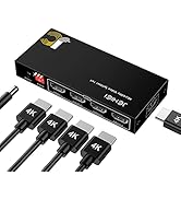 JCHICI 1x4 HDMI Splitter 4K@60Hz 4:4:4 | EDID Management | Works with Xbox/PS5/PS4/Nintendo Switc...