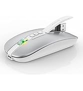 FMOUSE Bluetooth Mouse for Laptop,Slim &amp; Silent Wireless Travel mice USB C Rechargeable 2400 DPI ...
