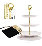 Redvigh Heavy Metal Cake Stand Holder 1Set, 3 Tier Fruit Plate Stand Cupcake Stand Hardware Fitti...