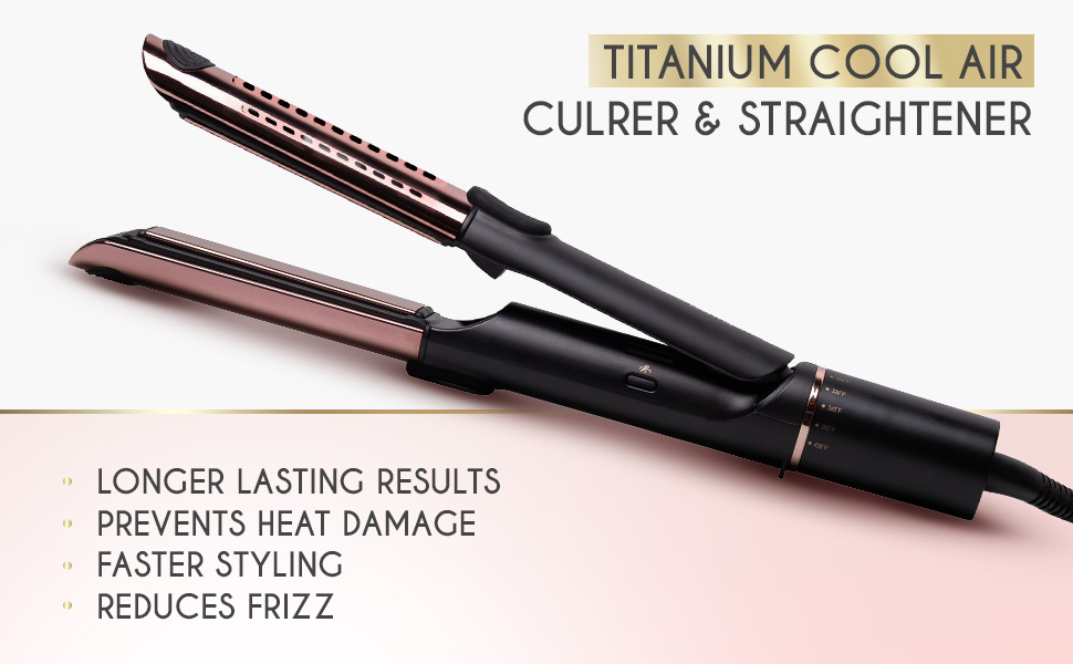 Hair Straightener and Air Curler 2 in 1 Titanium Flat Iron Curling Iron 4