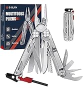 BIBURY Multitool Pliers BI2038B, 22-in-1 Stainless Steel Multi Tool with Flint, Window Breaker, S...