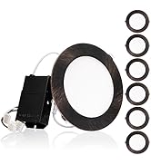 TORCHSTAR E-Lite Series 6 Inch Slim Recessed Lighting with J-Box, 13.5W Ultra-Thin LED Recessed L...