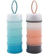 Kisangel 2pcs Baby Formula Dispenser Milk Powder Organizer Non-Spill Dispenser Organizing Powder ...