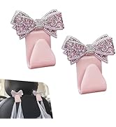 Teybouk 2 PCS Bling Bow Purse Hook for Car, Cute Seat Headrest Hooks, Automotive Interior Decorat...