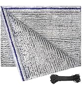 UNIUP 70% Aluminum Foil Shade Cloth Mesh No Grommets Silver Tarps Fabric Privacy Screen Pet Shade...