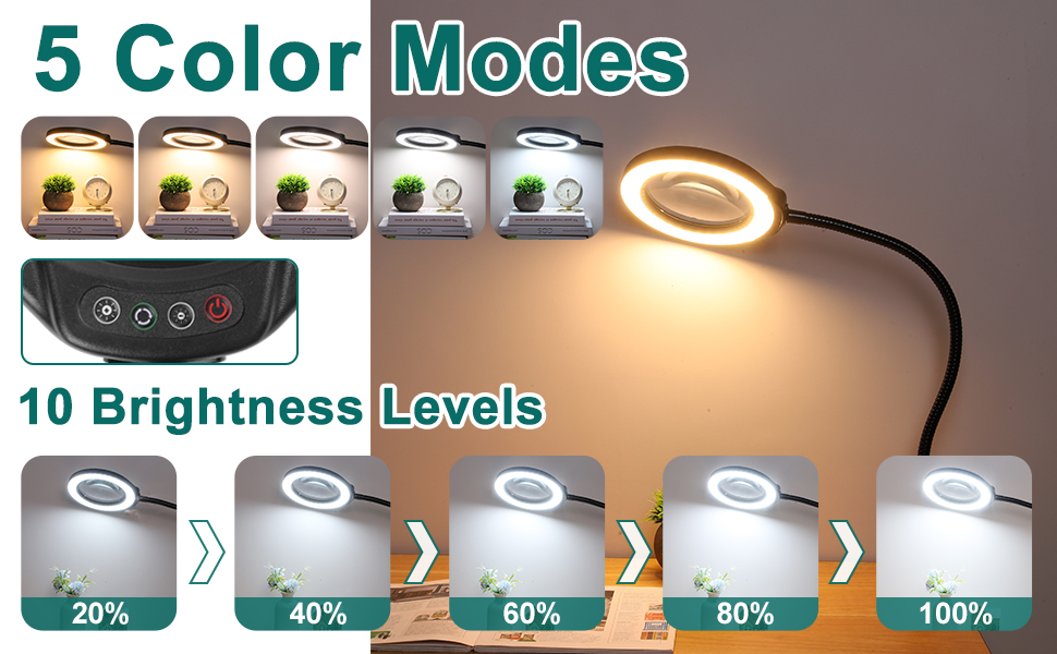 magnifying glass with light and stand